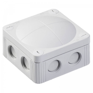 Wiska 10060400 COMBI® 308 Grey Polypropylene Weatherproof Junction Box With 8 Self Sealing Cable Inlets Without Terminals IP66/IP67 400V L:85mm | W:85mm | D:51mm