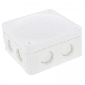 Wiska 10060610 COMBI® 308 White Polypropylene Weatherproof Junction Box With 8 Self Sealing Cable Inlets Without Terminals IP66/IP67 400V L:85mm | W:85mm | D:51mm