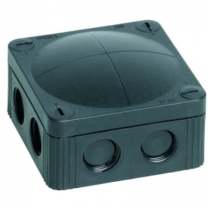 Wiska 10060581 COMBI® 308 Black Polypropylene Weatherproof Junction Box With 8 Self Sealing Cable Inlets Without Terminals IP66/IP67 400V L:85mm | W:85mm | D:51mm