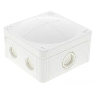 Wiska 10105598 COMBI® 407 White Polypropylene Weatherproof Junction Box With 6 Self Sealing Cable Inlets Without Terminals IP66/IP67 690V L:95mm | W:95mm | D:60mm