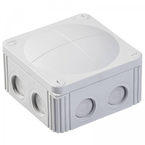 Wiska 10060531 COMBI® 607 Grey Polypropylene Weatherproof Junction Box With 8 Self Sealing Cable Inlets Without Terminals IP66/IP67 690V L:110mm | W:110mm | D:66mm