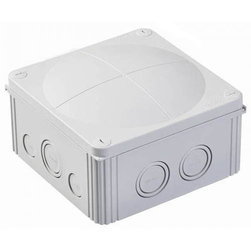 Wiska 10060702 COMBI® 1010 Grey Polypropylene Weatherproof Junction Box With 10 Knockout Cable Inlets Without Terminals IP66/IP67 690V L:140mm | W:140mm | D:82mm