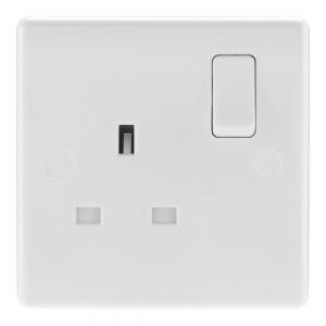 BG Electrical 821 Nexus White Moulded 1 Gang Single Pole Switched Socket 13A