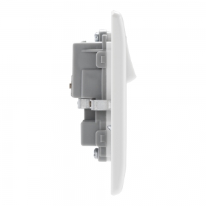BG Electrical 822 Nexus White Moulded 2 Gang Single Pole Switched Socket 13A