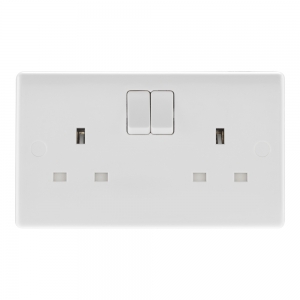 BG Electrical 822DP Nexus White Moulded 2 Gang Double Pole Switched Socket 13A