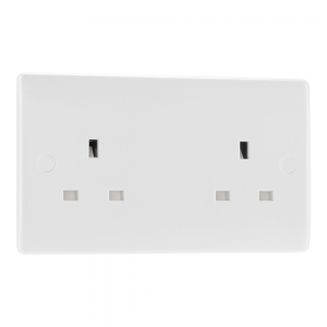 BG Electrical 824 Nexus White Moulded 2 Gang Unswitched Socket 13A