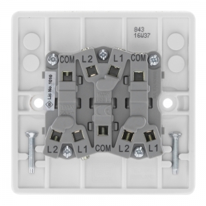 BG Electrical 843 Nexus White Moulded 3 Gang 2 Way Plateswitch 10Ax