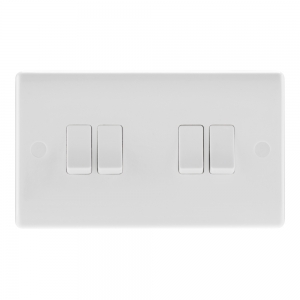 BG Electrical 844 Nexus White Moulded 4 Gang 2 Way Plateswitch 10Ax
