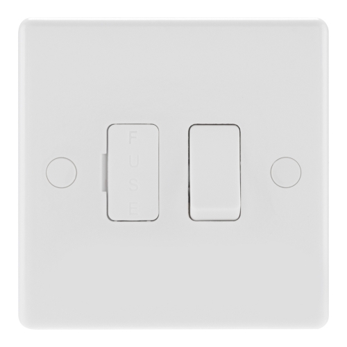BG Electrical 851 Nexus White Moulded Double Pole Switched Fused Connection Unit With Flex Outlet 13A