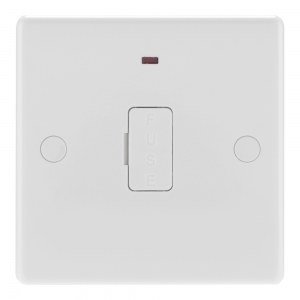 BG Electrical 857 Nexus White Moulded Unswitched Fused Connection Unit With Neon & Flex Outlet 13A