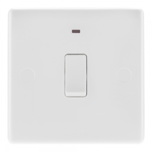 BG Electrical 831 Nexus White Moulded DP Control Switch With Neon 20A