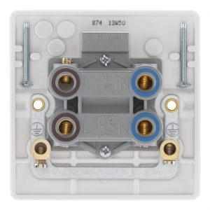 BG Electrical 874 Nexus White Moulded DP Control Switch With Neon On 1 Gang Plate 45A