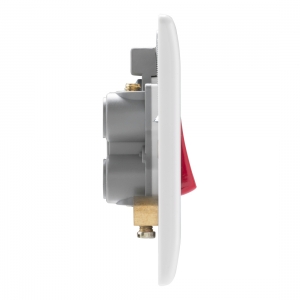 BG Electrical 874 Nexus White Moulded DP Control Switch With Neon On 1 Gang Plate 45A