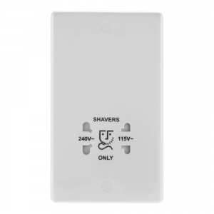 BG Electrical 820 Nexus White Moulded Dual Voltage Shaver Socket 115V/230V