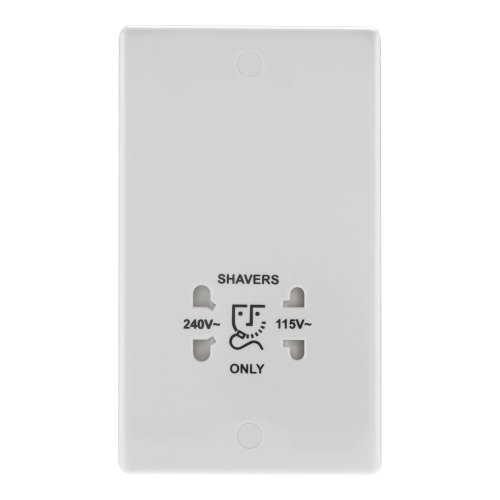 BG Electrical 820 Nexus White Moulded Dual Voltage Shaver Socket 115V/230V