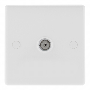 BG Electrical 862 Nexus White Moulded Single Isolated Co-Axial TV Socket