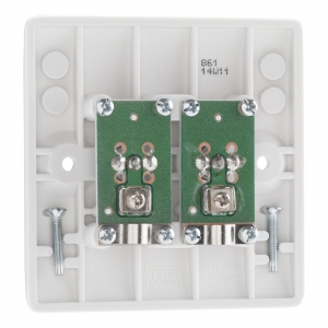 BG Electrical 861 Nexus White Moulded Twin Non-Isolated Co-Axial TV Socket
