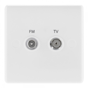 BG Electrical 866 Nexus White Moulded Diplex Twin Co-Axial TV & FM/DAB Outlet