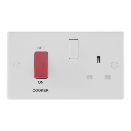 BG Electrical 871 Nexus White Moulded Double Pole Cooker Control Unit With Main Isolation Switch