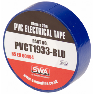 PVCT1933-BLU Blue PVC Insulation Tape Reel Length: 33m | Width: 19mm