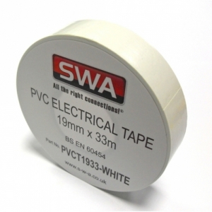 PVCT1933-WHI White PVC Insulation Tape Reel Length: 33m | Width: 19mm