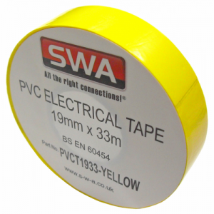 PVCT1933-YEL Yellow PVC Insulation Tape Reel Length: 33m | Width: 19mm
