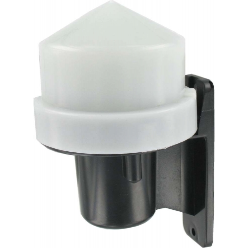 Deligo PCKIT Black Plastic 3-Pin Electronic Photocell Head With NEMA Socket Base & Bracket IP65 198V - 264V