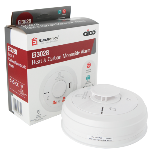 Aico EI3028 Ei Professional  Heat & CO Multi-Sensor Mains Alarm 10Yr Lithium Back-up Easi-fit Base