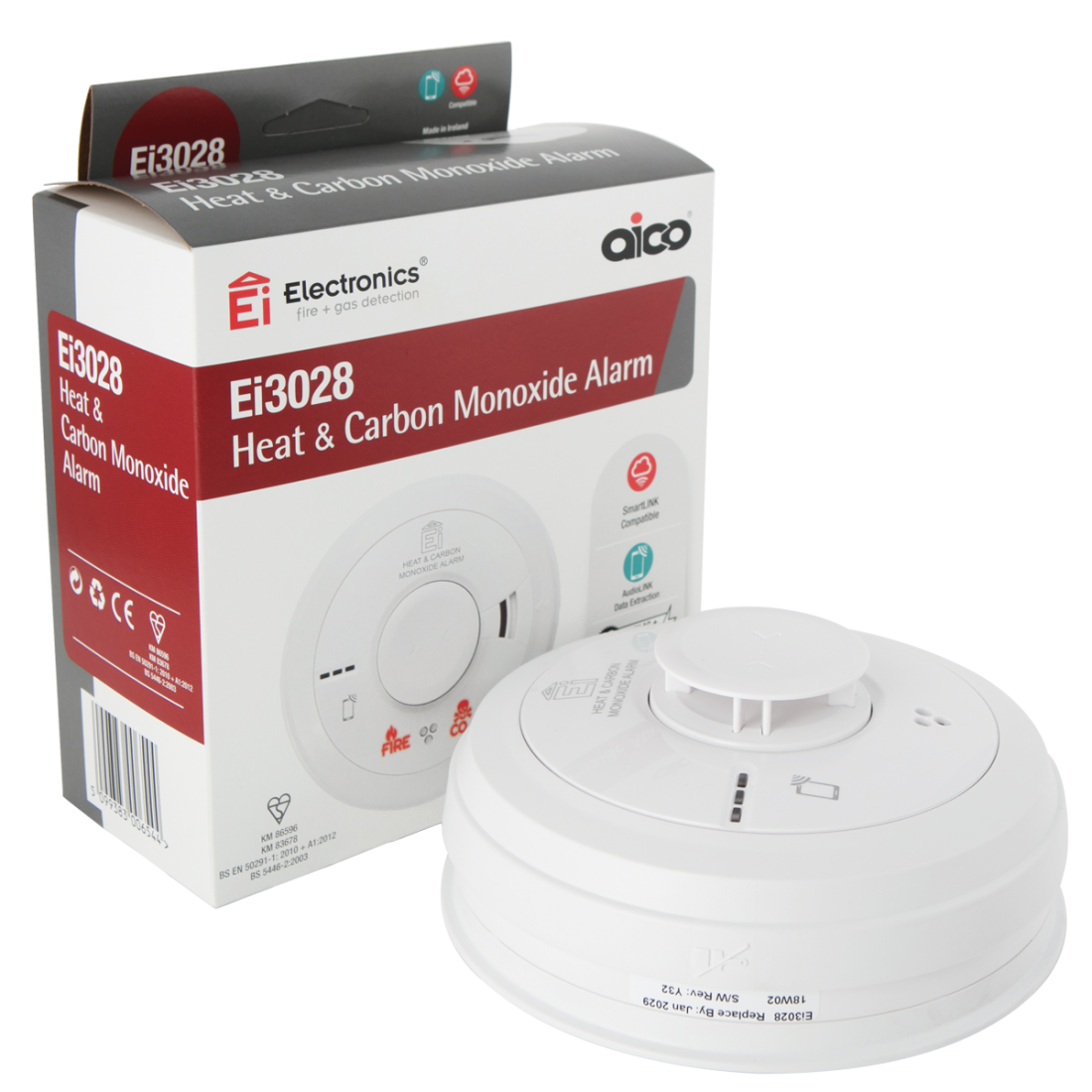 Aico EI3028 MultiSensor Heat & Carbon Monoxide Alarm IE