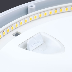 JCC Lighting JC070065 RadiaLED Rapid All Polycarbonate Quick-Fit Round LED Bulkhead With White Trim Ring, Opal Diffuser & Neutral White 4000K LEDs IP65 8W 760Lm 240V Dia Ø: 274mm | Proj: 94mm