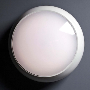 Robus R100LED-01 Golf White All Polycarbonate Round LED Bulkhead With Neutral White 4000K LEDs & Opal Pro-Diffuser IP65 10W 860Lm 240V