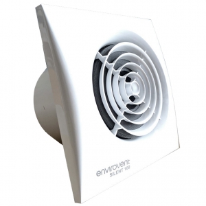 Envirovent SIL100HT SILENT 100 White Silent Axial Extractor Fan With Humidistat, Adjustable Timer & Backdraught Shutters IP45 230V