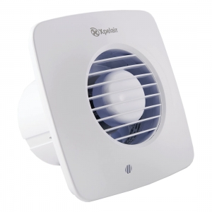 Xpelair DX100PS 93027AW Simply Silent White Square 2 Speed Axial Fan With Pullcord & Wall-Fitting Kit IPX4 240V