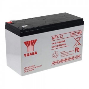 Yuasa NP7-12 Re-Chargeable Lead Acid Battery For Fire Alarm Panels, Security Alarms & Emergency Lighting Systems 7Ah 12V Height: 100mm | Width: 65mm | Length: 151mm