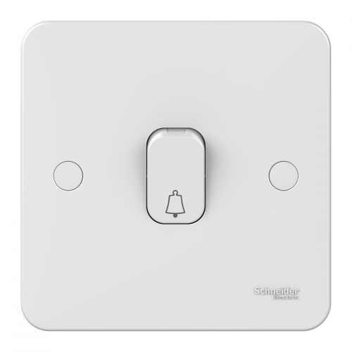 Schneider Electric GGBL1012RB Lisse White Moulded 1 Gang Retractive Push Switch With Bell Symbol 10AX