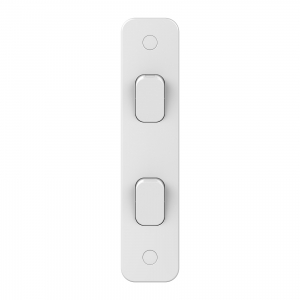 Schneider Electric GGBL1022A Lisse White Moulded 2 Gang 2 Way Architrave Plateswitch 10AX