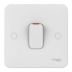 Schneider Electric GGBL4011 White Moulded DP Control Switch With Neon On 1 Gang Plate 50A