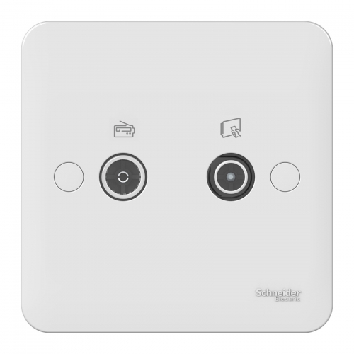 Schneider Electric GGBL7020 Lisse White Moulded Diplex Twin Co-Axial TV & FM/DAB Outlet