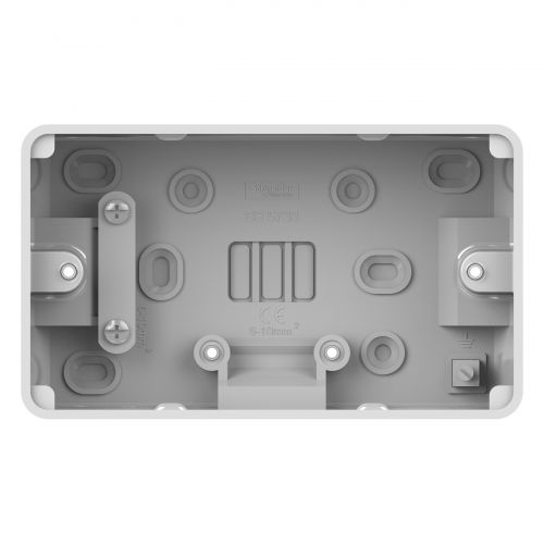 Schneider Electric GGBL9247 Lisse White Moulded 2 Gang Surface Mounting Box Depth: 47mm