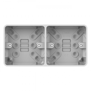 Schneider Electric GGBL9D25 Lisse White Moulded 2 x 1 Gang Dual Surface Mounting Box Depth: 25mm