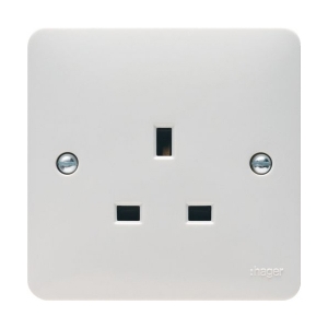 Hager WMS81 Sollysta White Moulded 1 Gang Unswitched Socket 13A