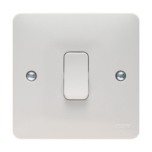 Hager WMPS12R Sollysta White Moulded 1 Gang Retractive Push Switch 10AX