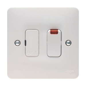 Hager WMSSU83N Sollysta White Moulded Double Pole Switched Fused Connection Unit With Neon 13A