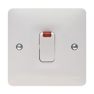 Hager WMDP84N Sollysta White Moulded DP Control Switch With Neon 20A