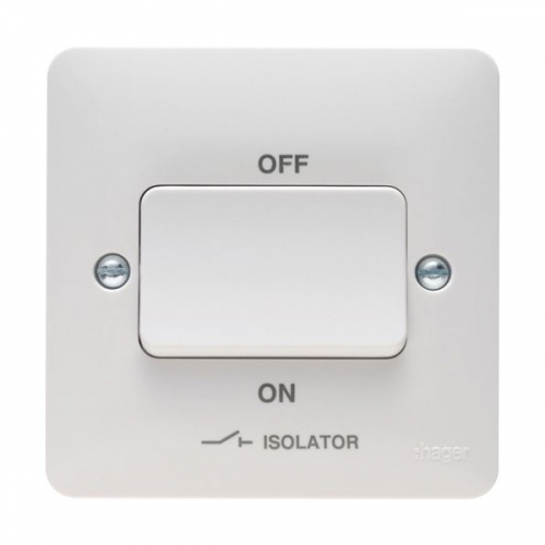 Hager WMPS3PI Sollysta White Moulded Triple Pole Isolator Switch 10A