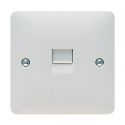 Hager WMRJ45 Sollysta White Moulded Single RJ45 Data Socket