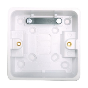 Hager WMPB1/46 Sollysta White Moulded 1 Gang Surface Mouting Box Depth: 46mm