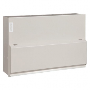 Hager VML914CUSPD Design 10 White Metal 18th Edition 14 Way Flexible High Integrity Split Load SPD Twin RCD Consumer Unit