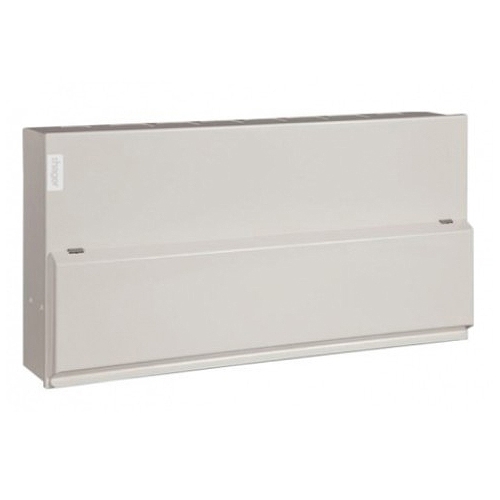 Hager VML118SPD Design 10 White Metal 18th Edition 18 Way SPD Switch Isolator Consumer Unit With 100A Isolator & Type 2 Surge Protection Device