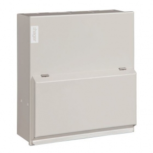 Hager VML306AH Design 10 White Metal 18th Edition 6 Way RCD Isolator Consumer Unit With 100A 30mA Type A RCD